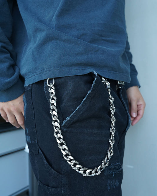 18k White Gold Fancy Wallet Chain