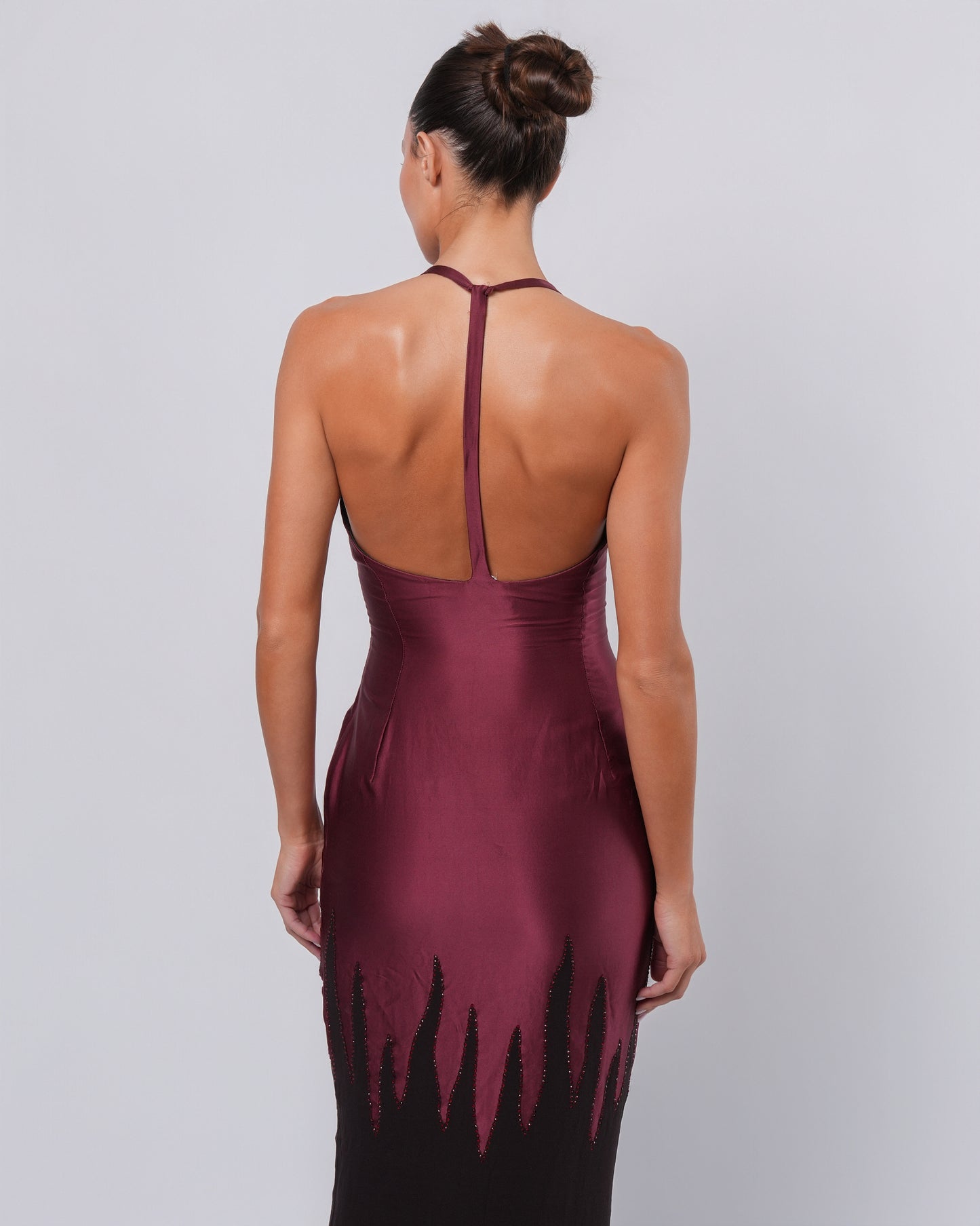 c. 2000 Rhinestone Flame Detail Gown