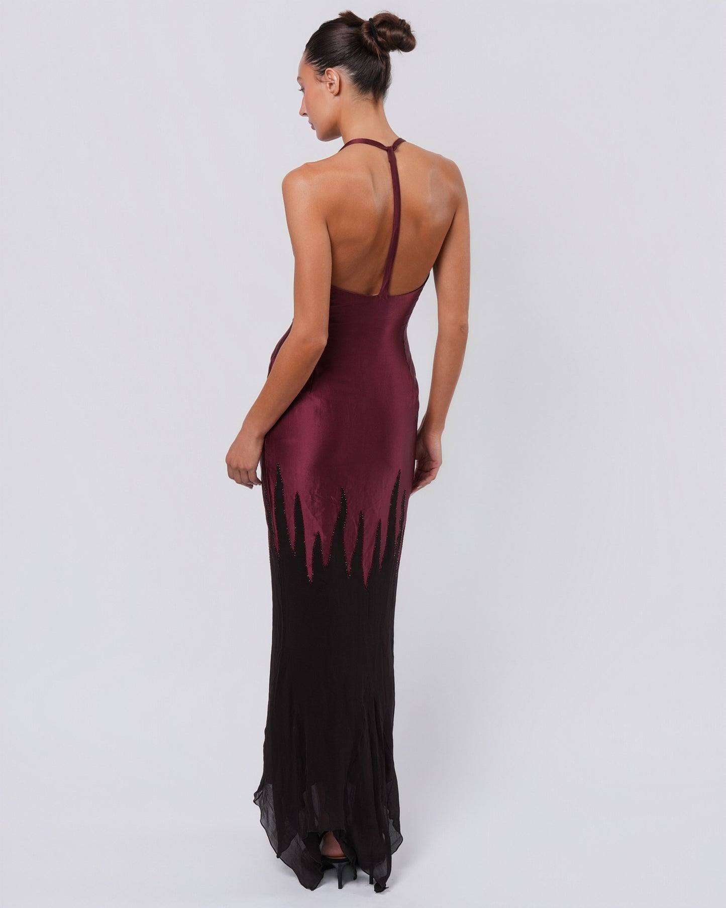 c. 2000 Rhinestone Flame Detail Gown