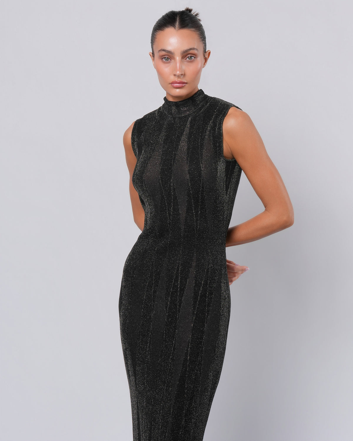 FW 1999 Metallic Lurex Gown and Jacket with Bead Detail