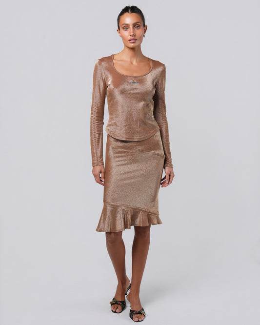 Gold Lurex Orb Top and Skirt