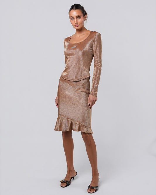 Gold Lurex Orb Top and Skirt