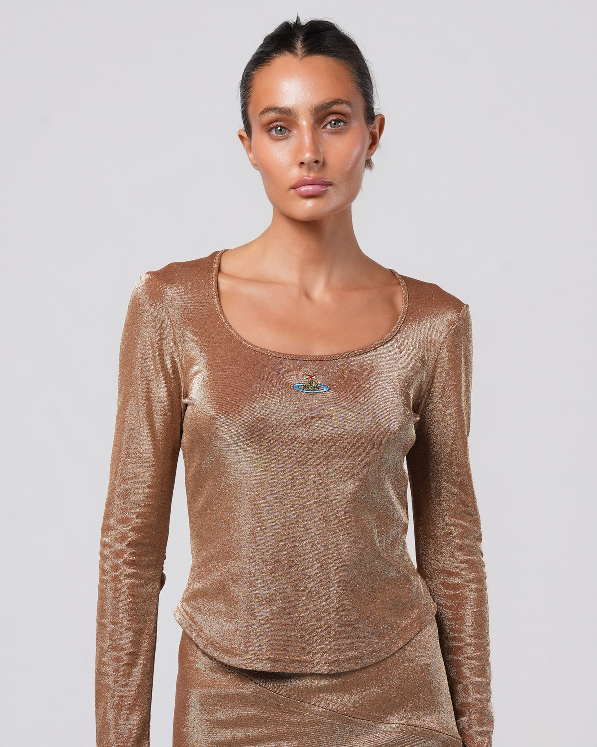 Gold Lurex Orb Top and Skirt