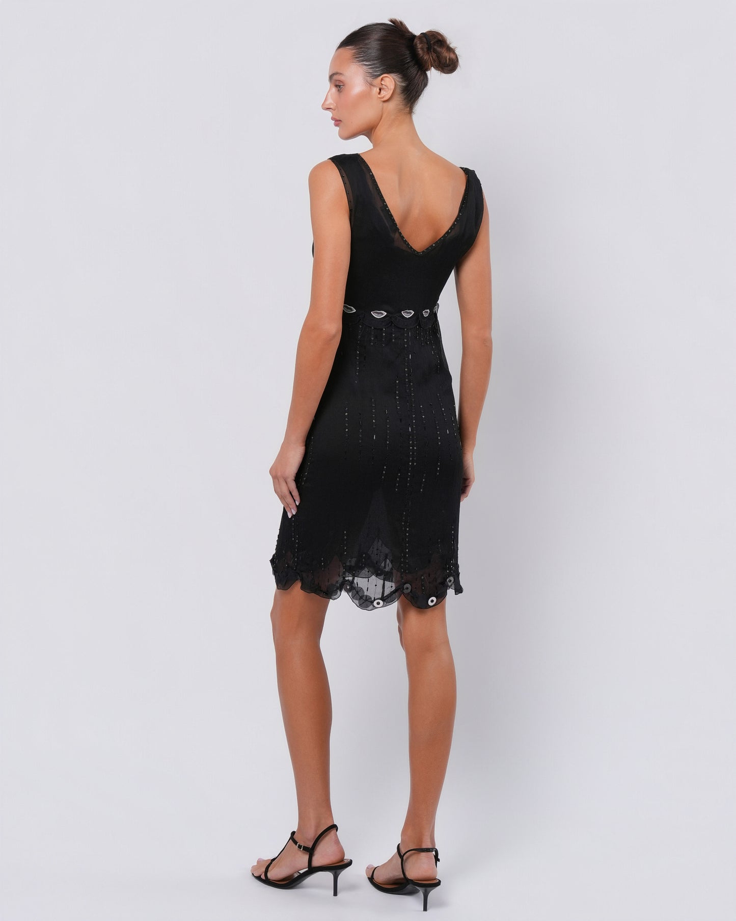 SS 2000 Silk Embroidered Dress with Lip Motif