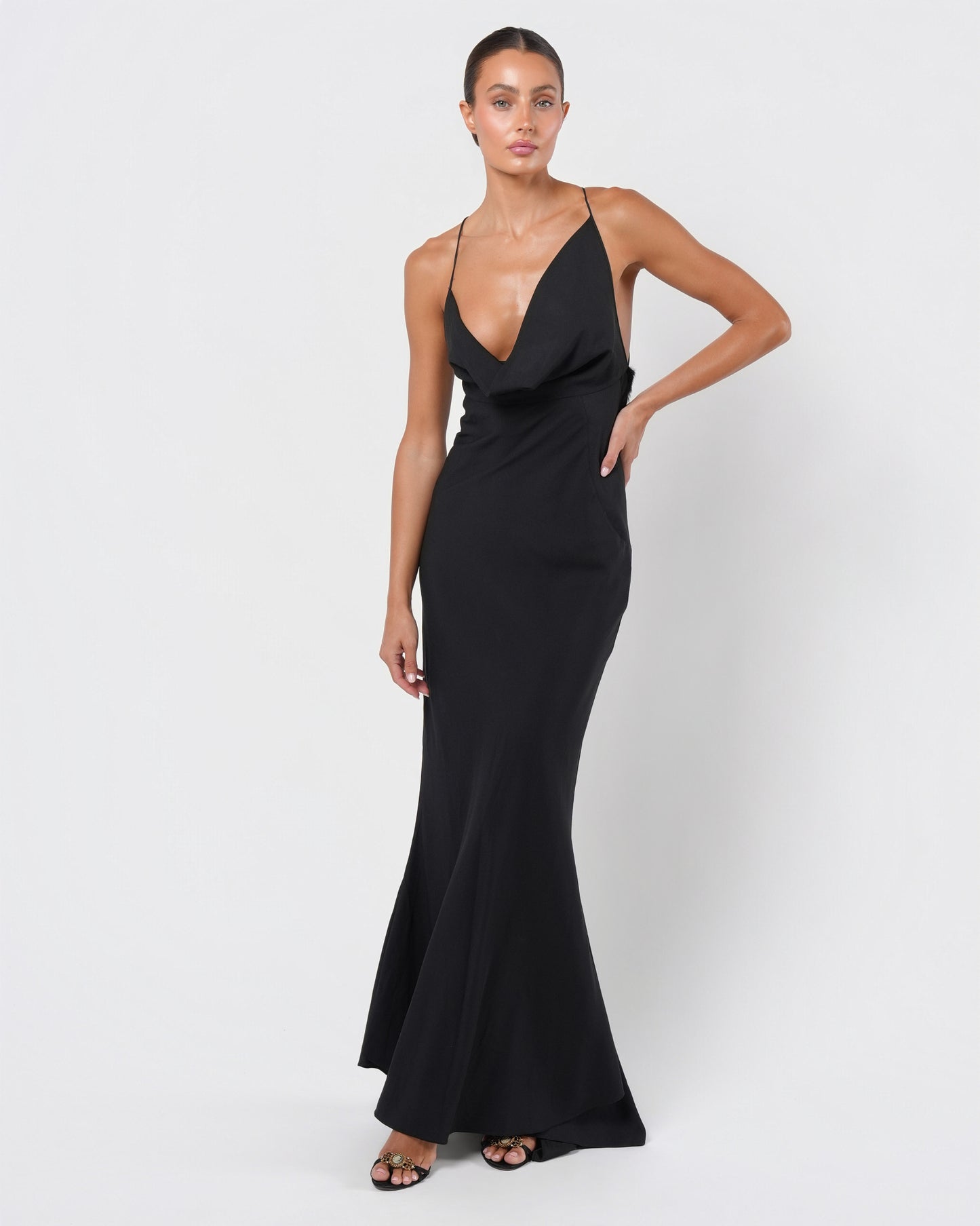 FW 2000 Runway Gown With Fur Trim