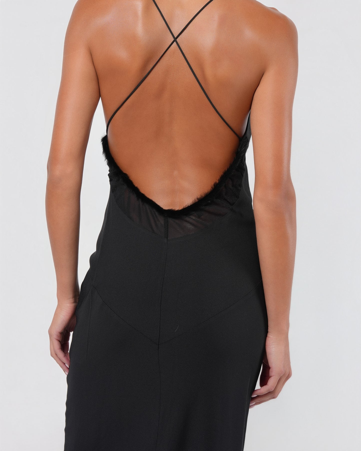 FW 2000 Runway Gown With Fur Trim