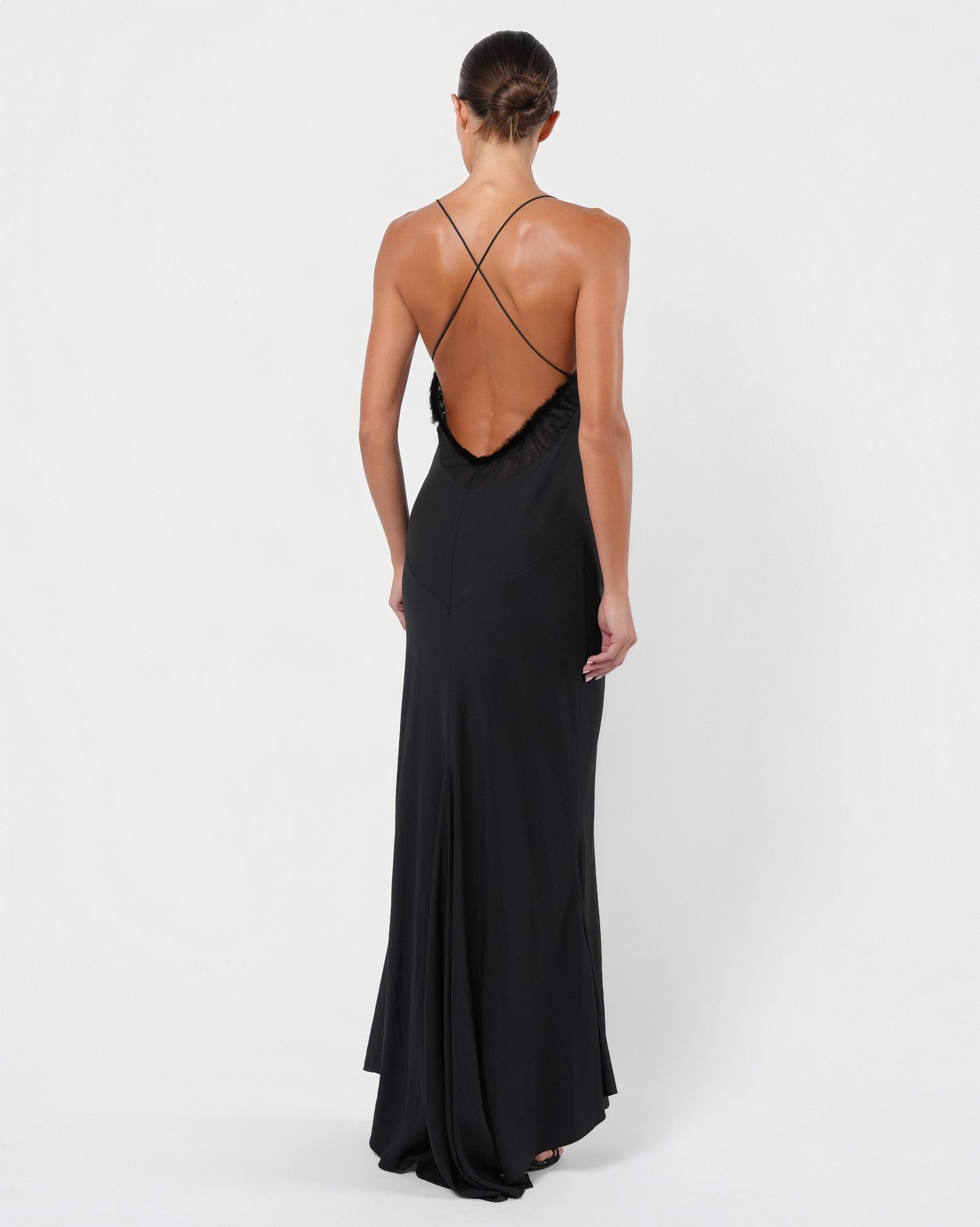 FW 2000 Runway Gown With Fur Trim