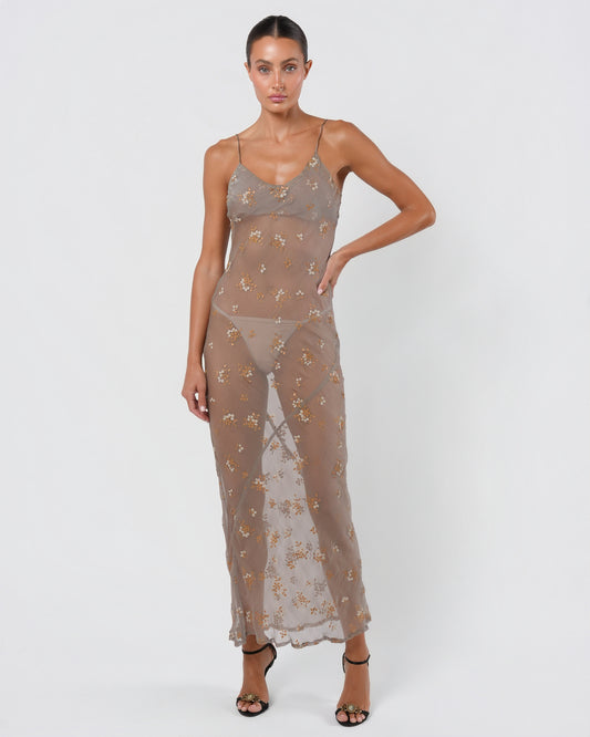 c. 1997 Embroidered Sheer Dress