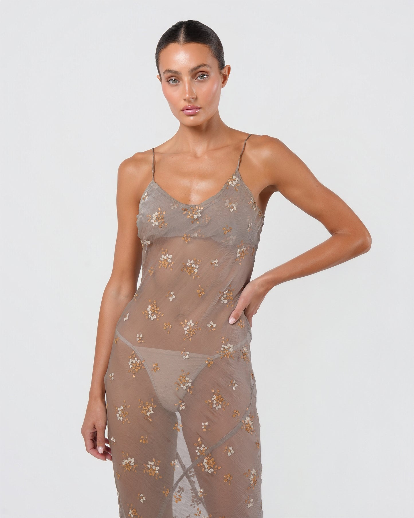 c. 1997 Embroidered Sheer Dress