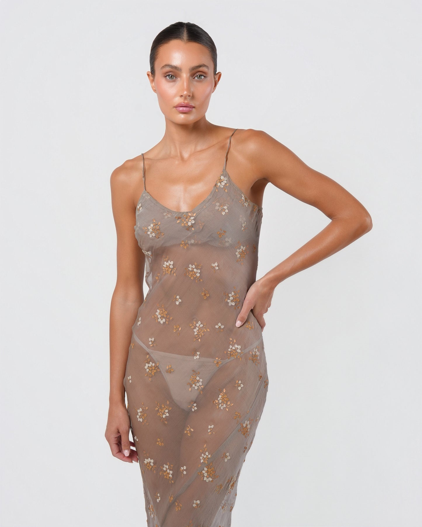 c. 1997 Embroidered Sheer Dress