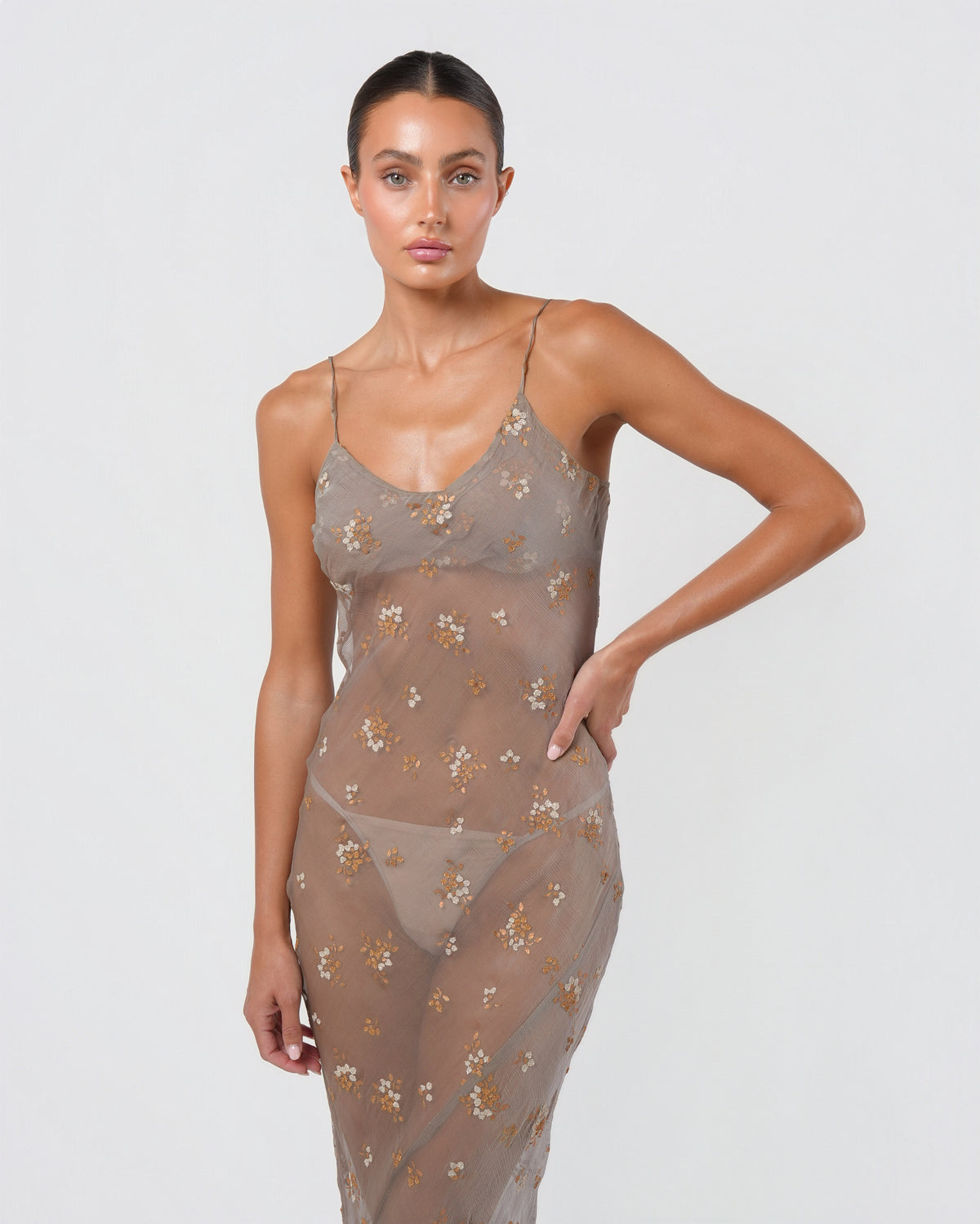 c. 1997 Embroidered Sheer Dress