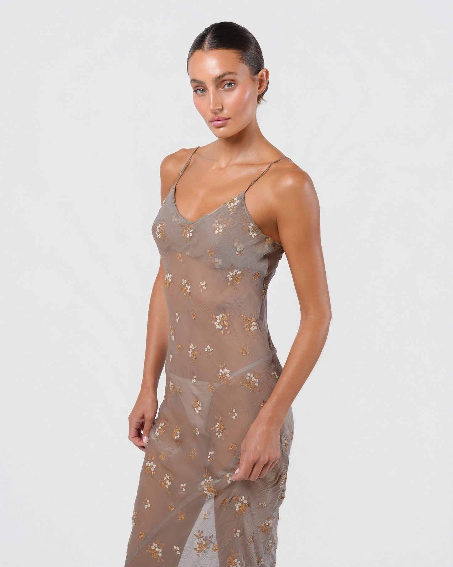 c. 1997 Embroidered Sheer Dress