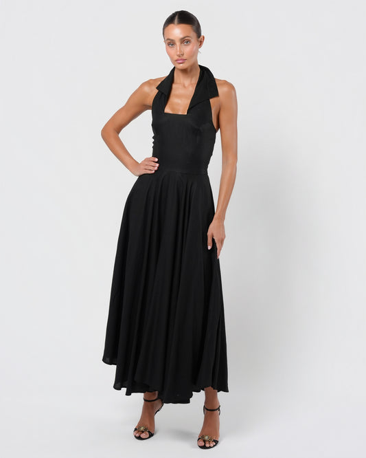 Flower Button Detailed Dress