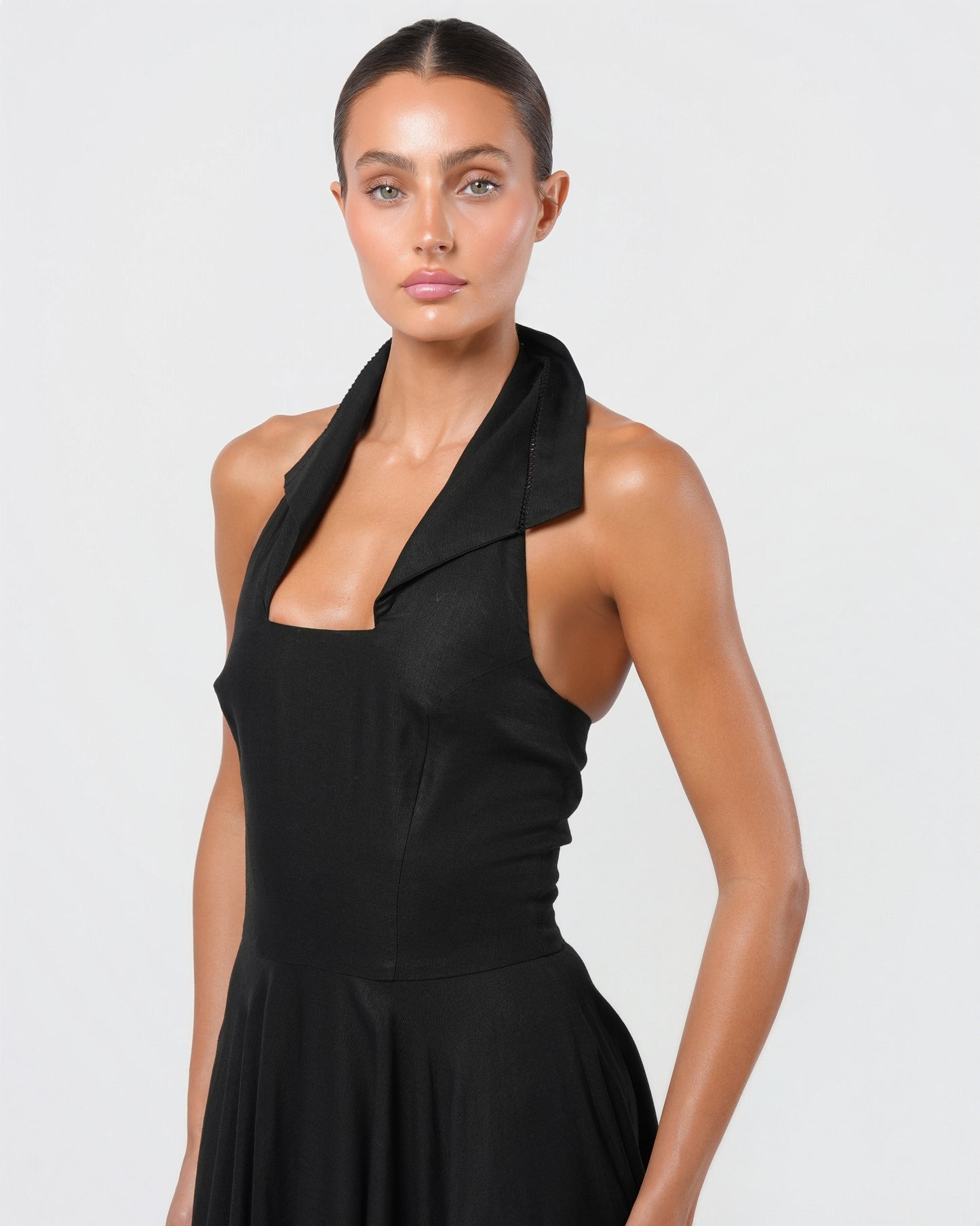 Flower Button Detailed Dress