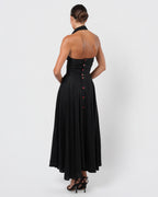 Flower Button Detailed Dress