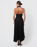 Flower Button Detailed Dress