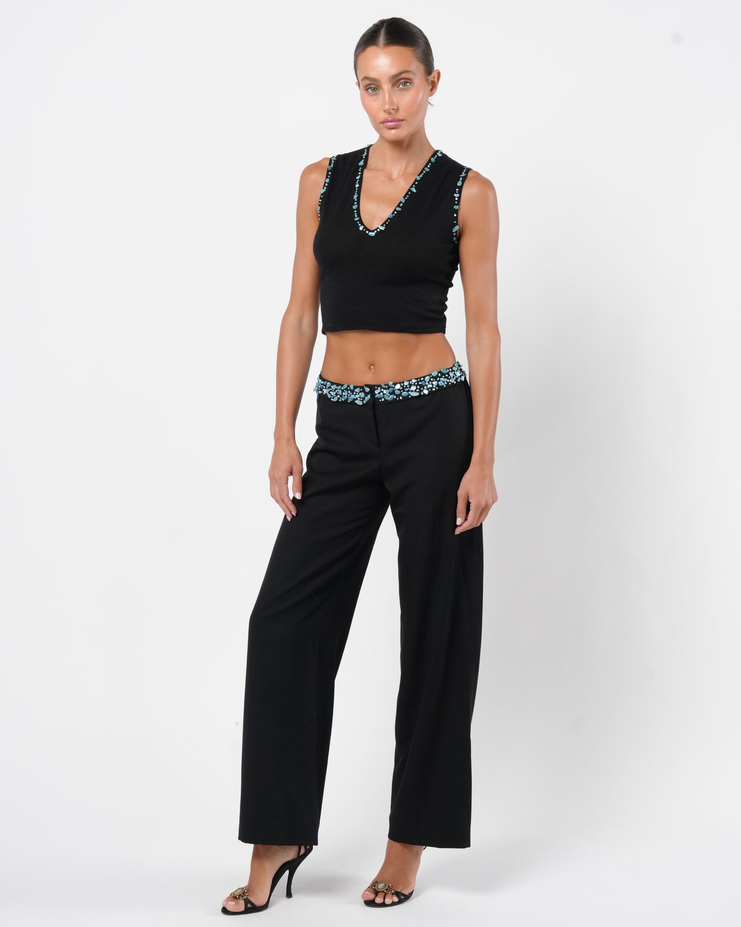 FW 1999 Turquoise Embellished Set