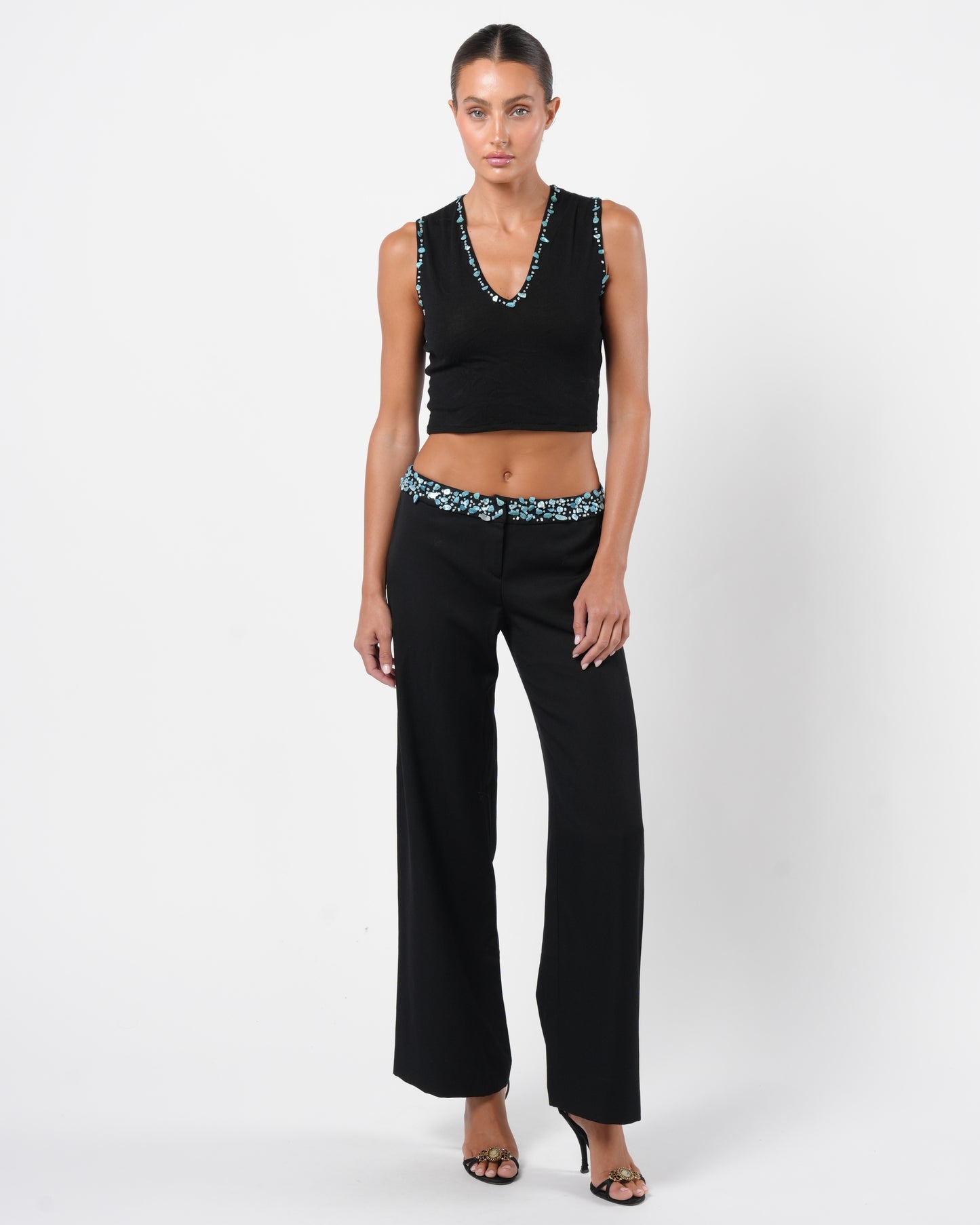 FW 1999 Turquoise Embellished Set