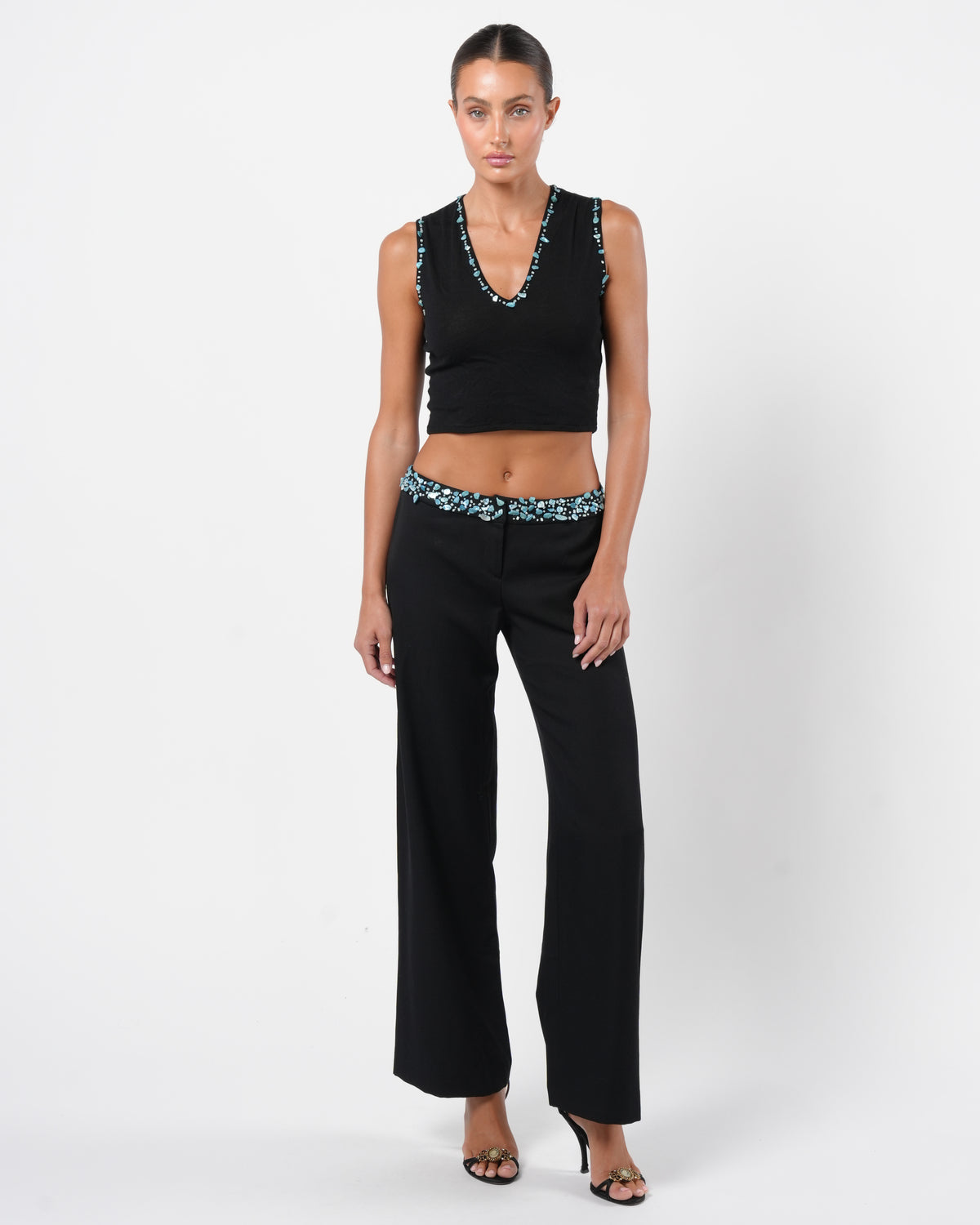 FW 1999 Turquoise Embellished Set