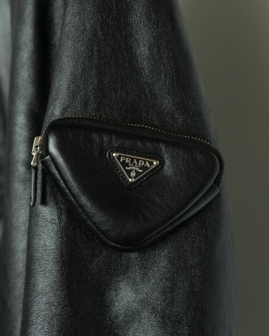 Oversized Pouch-Detail Bomber Jacket