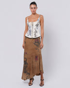 SS 2003 Tattoo Print Suede Skirt
