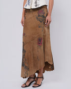 SS 2003 Tattoo Print Suede Skirt