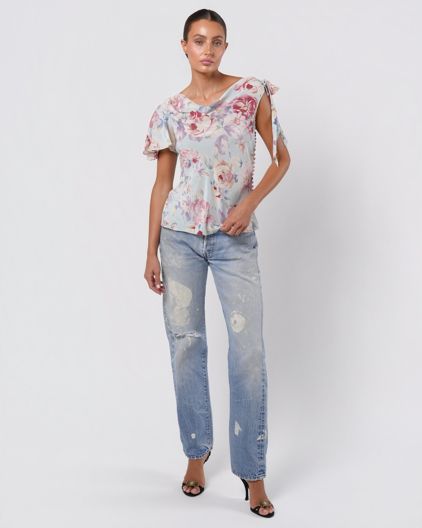 Silk Floral Top
