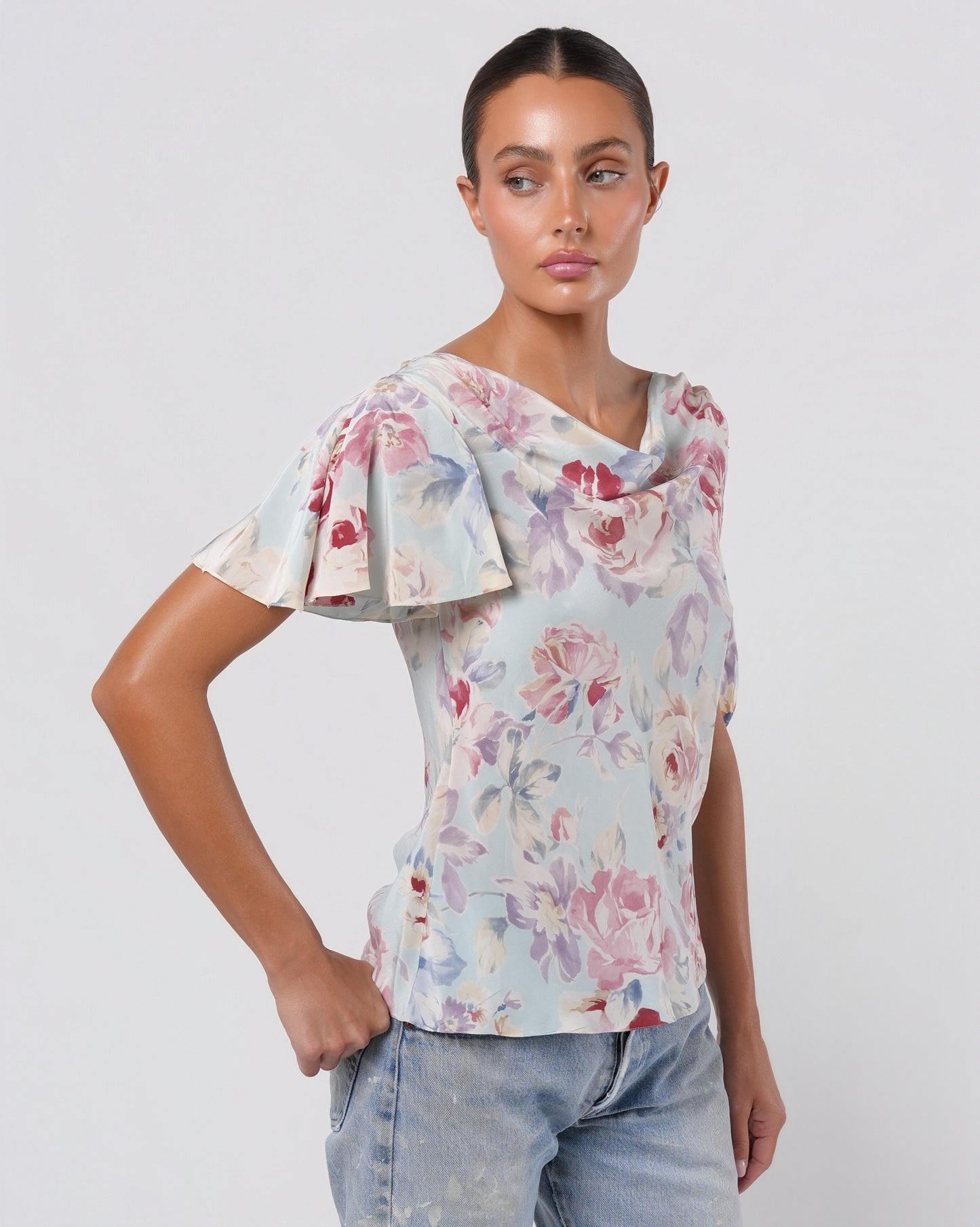 Silk Floral Top
