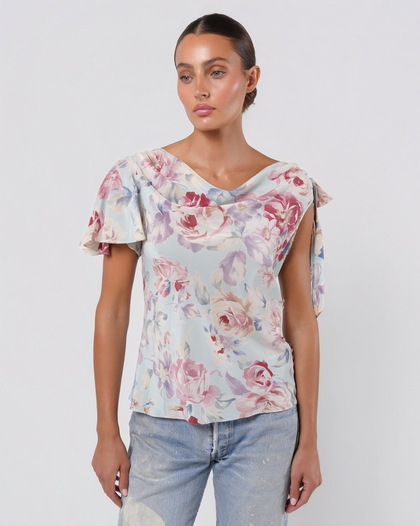 Silk Floral Top