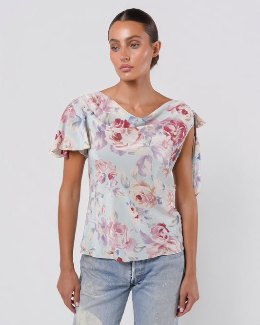 Silk Floral Top