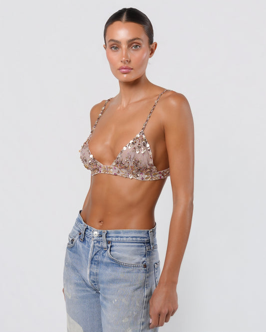 Bead Embellished Bra Top
