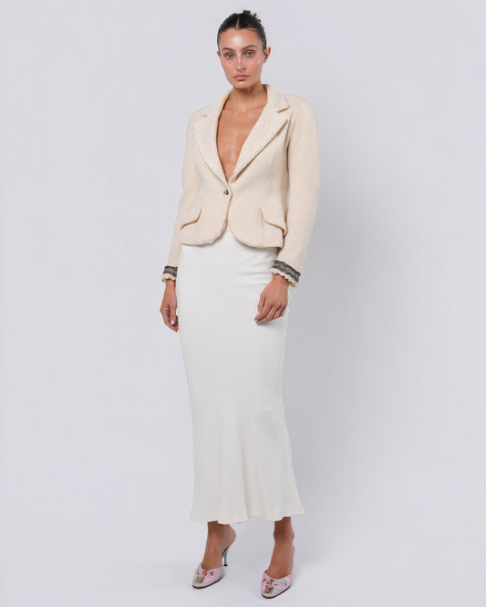 SS 1998 Lace Trimmed Cameo Button Runway Jacket