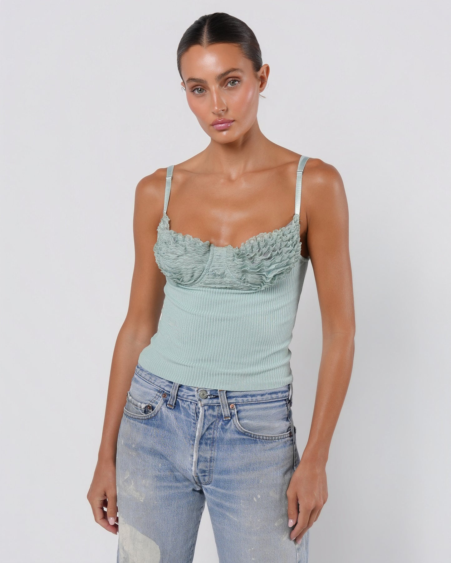 By Anna Molinari Ruffle Tank Top