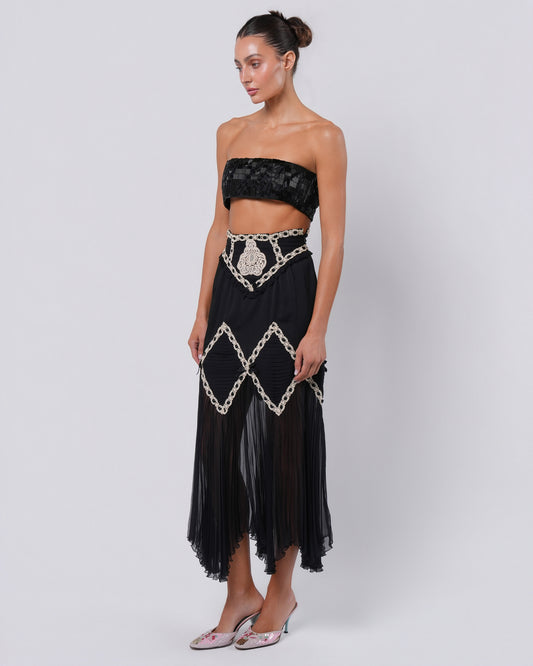 1990s Lace Detail Skirt