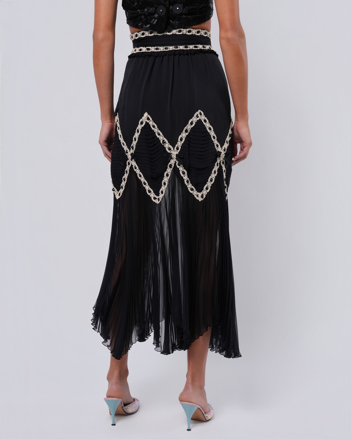 1990s Lace Detail Skirt