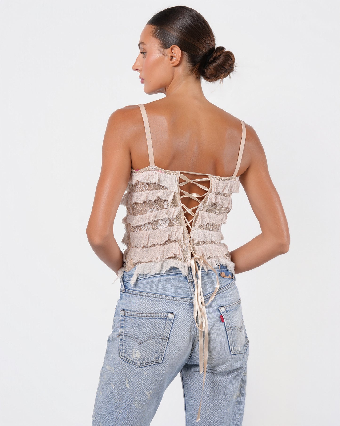 c. 2001 Lace Corseted Top