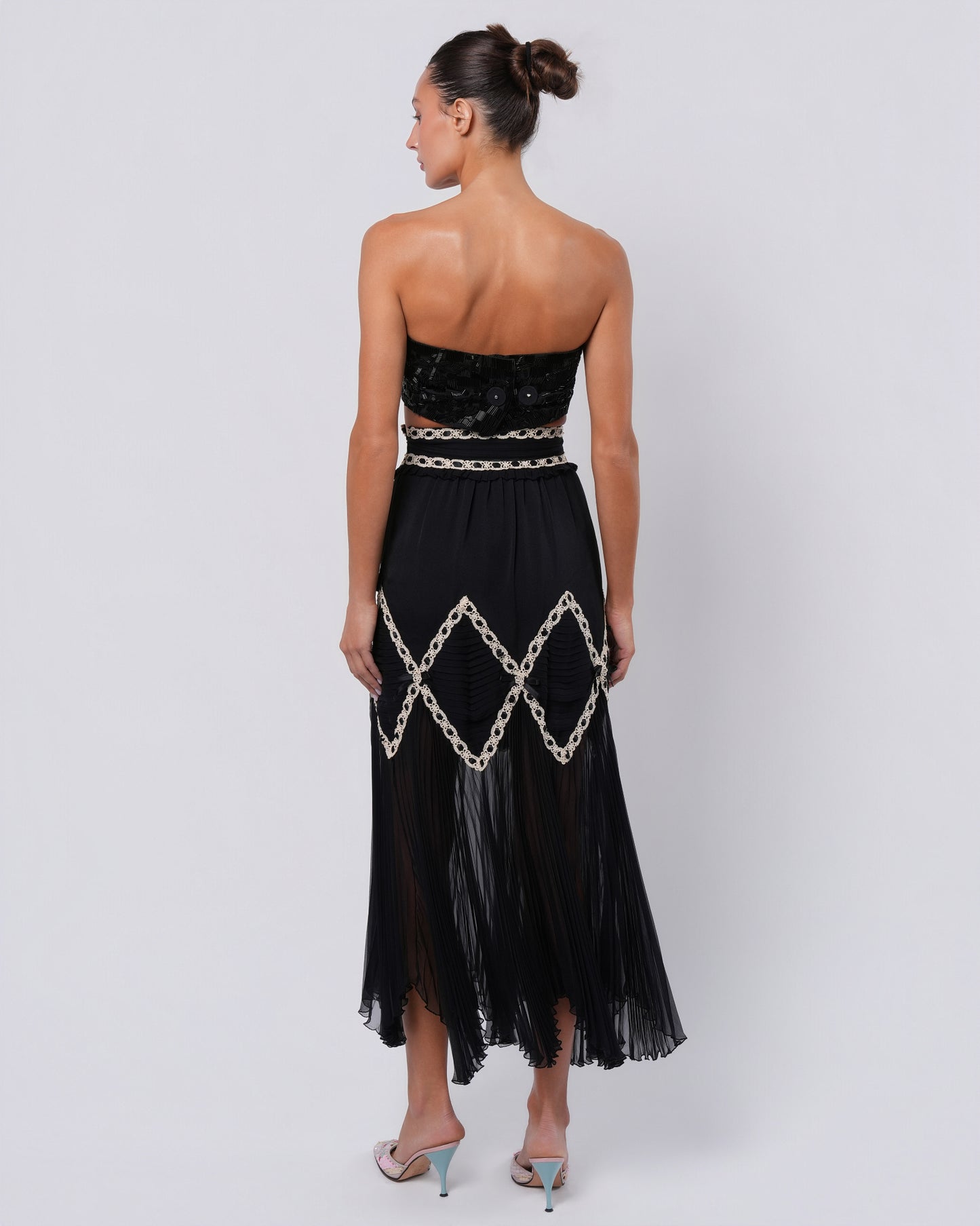 1990s Lace Detail Skirt