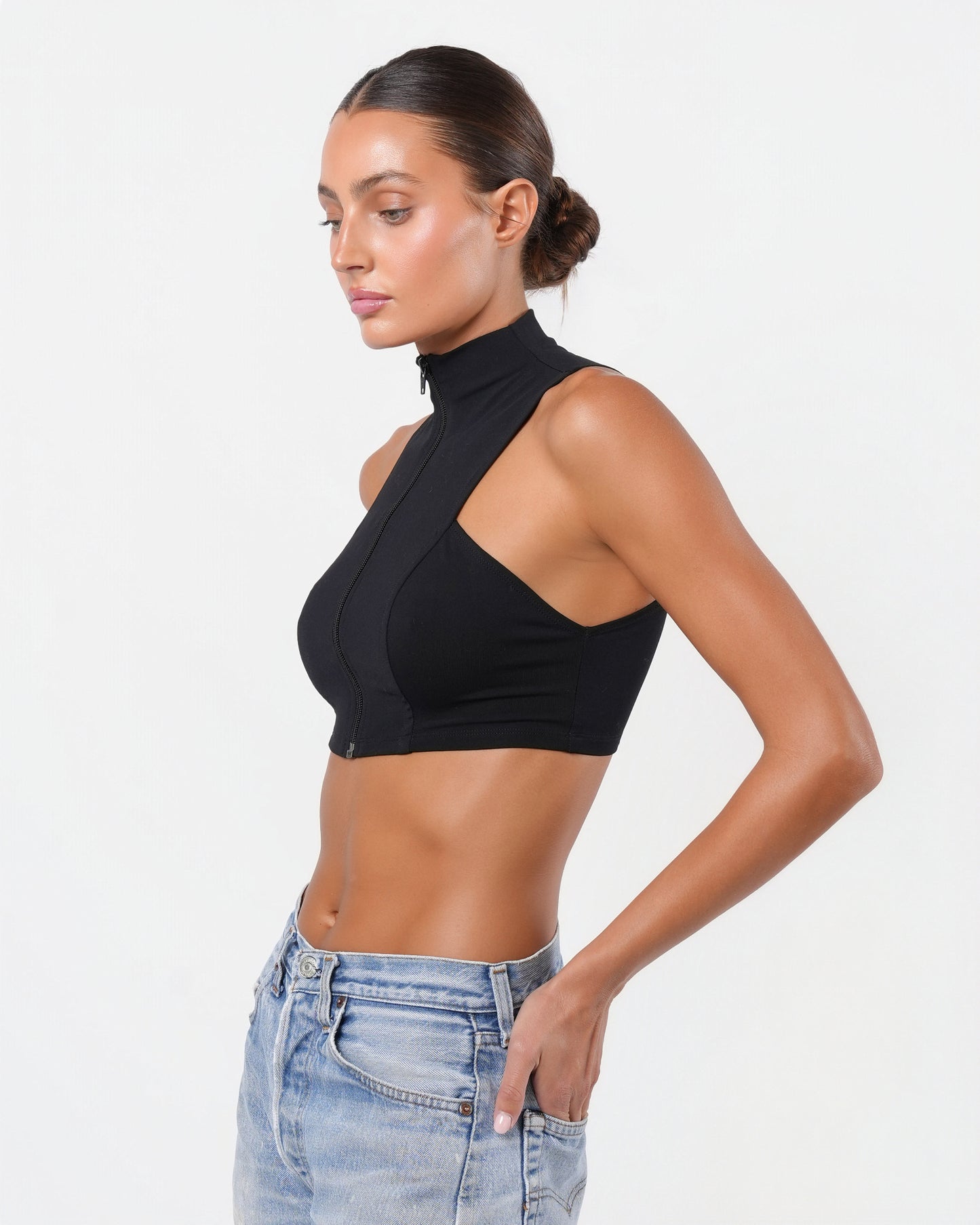 By Fayçal Amor Zip Up High Neck Top