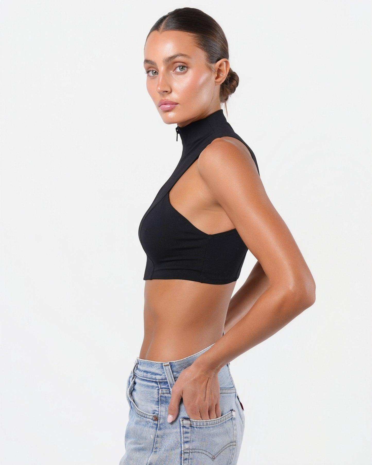 By Fayçal Amor Zip Up High Neck Top