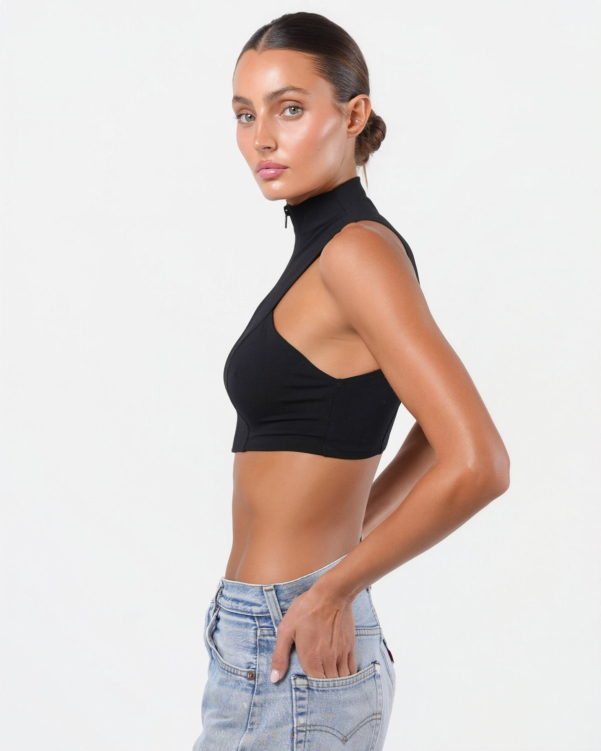 By Fayçal Amor Zip Up High Neck Top