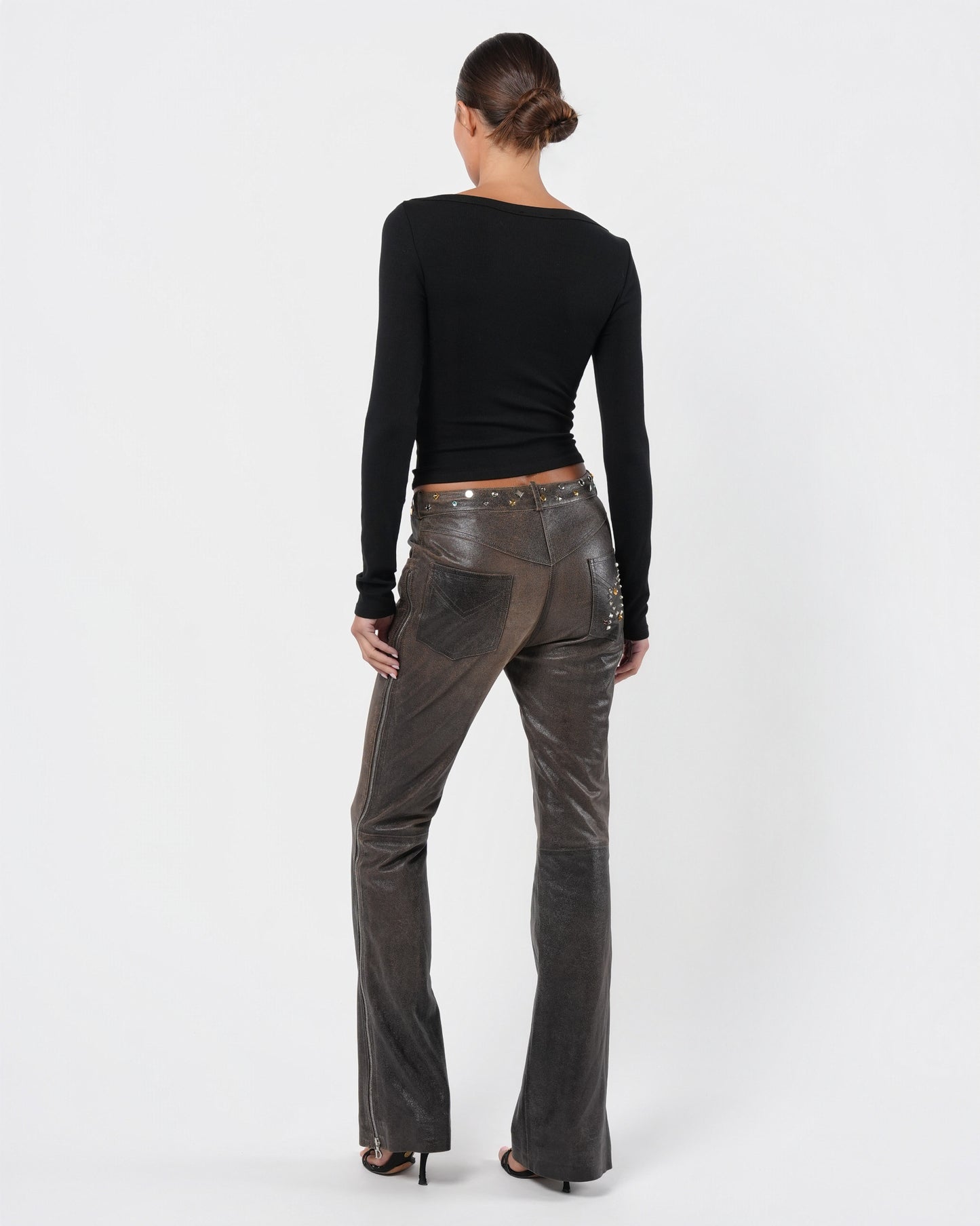 SS 2001 Embellished Leather Pants