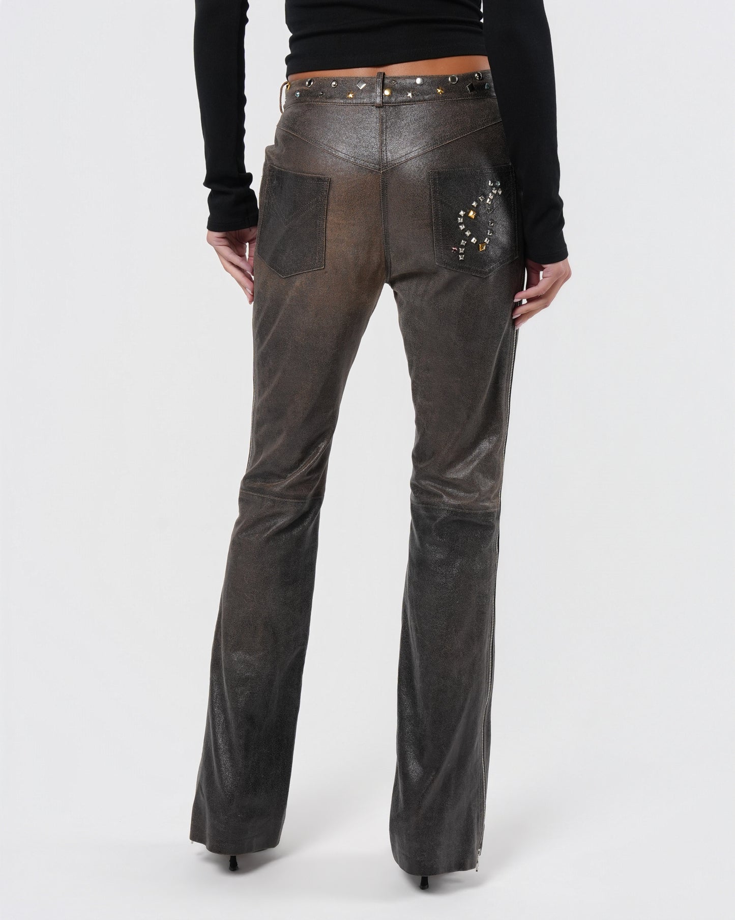 SS 2001 Embellished Leather Pants