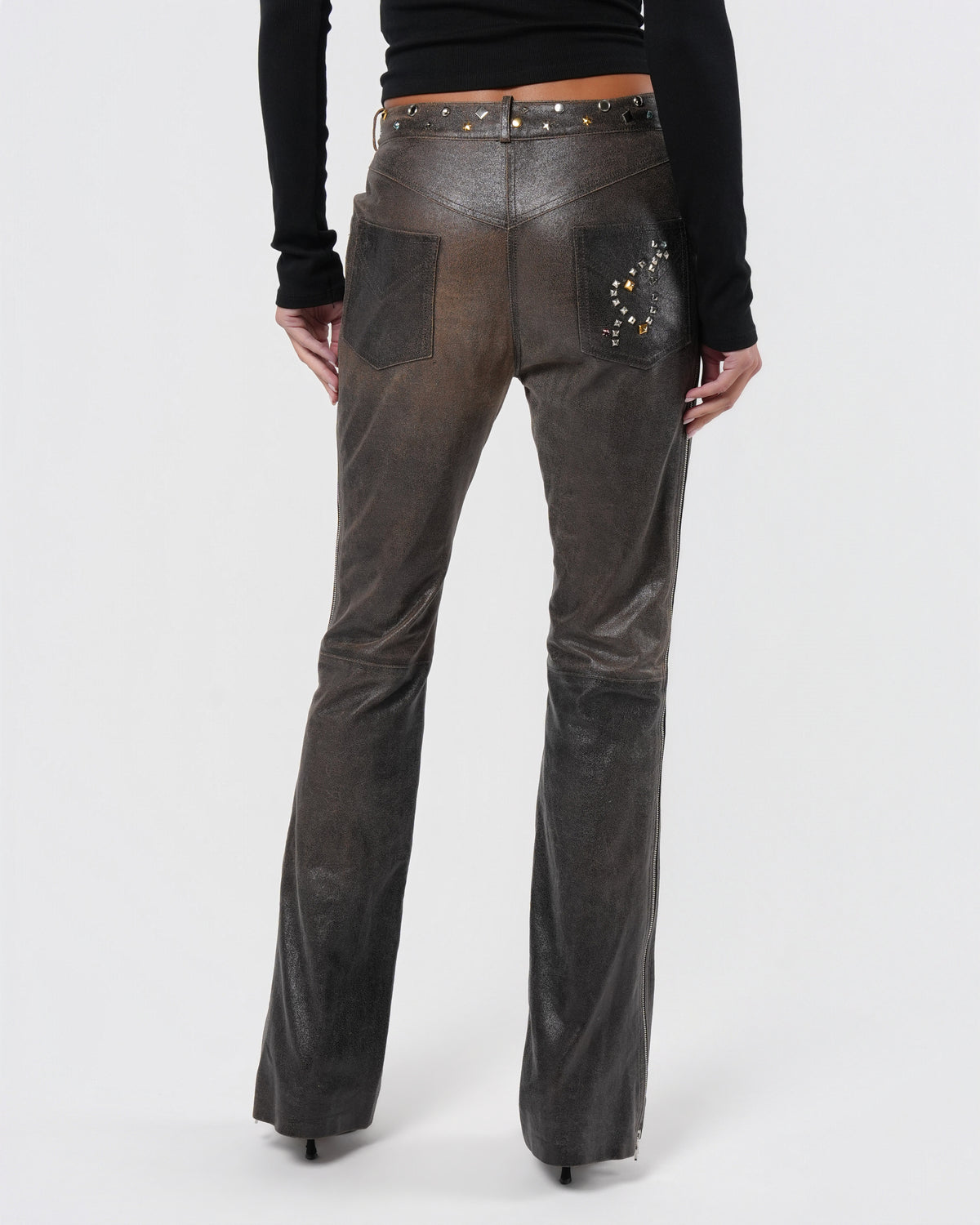 SS 2001 Embellished Leather Pants