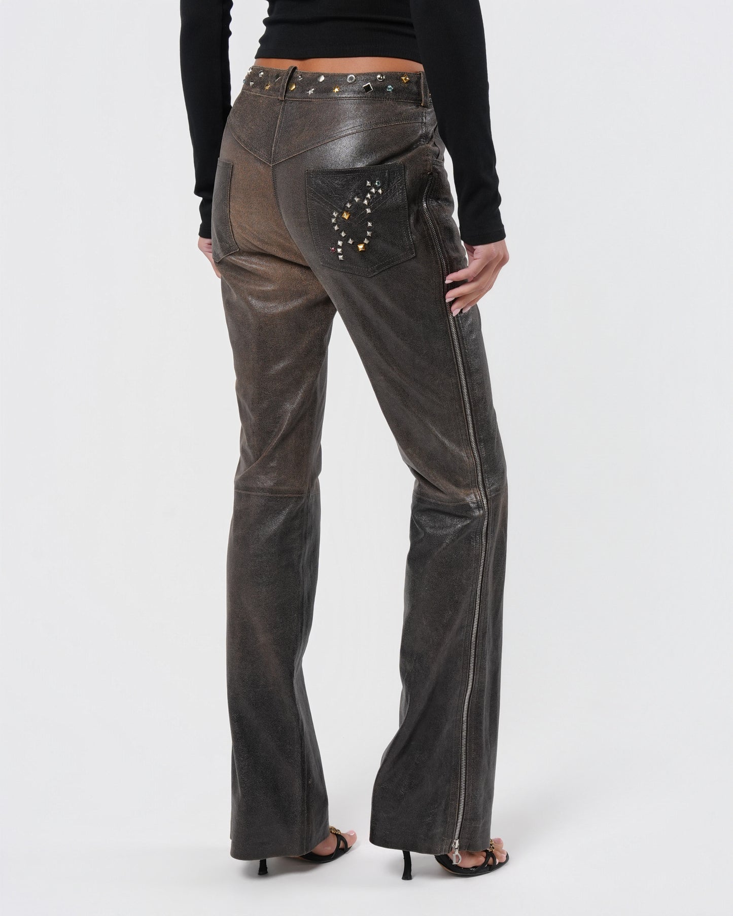SS 2001 Embellished Leather Pants