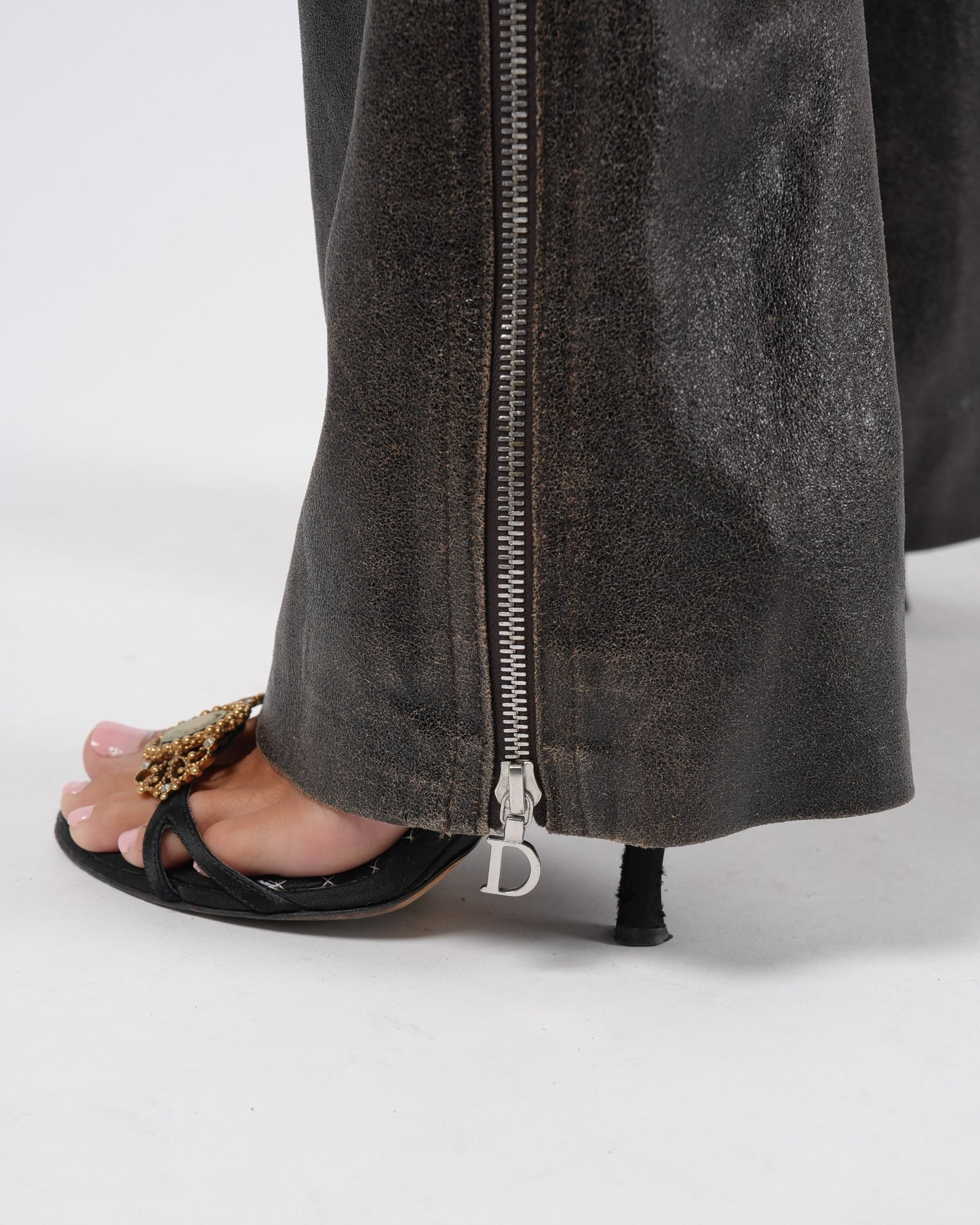 SS 2001 Embellished Leather Pants