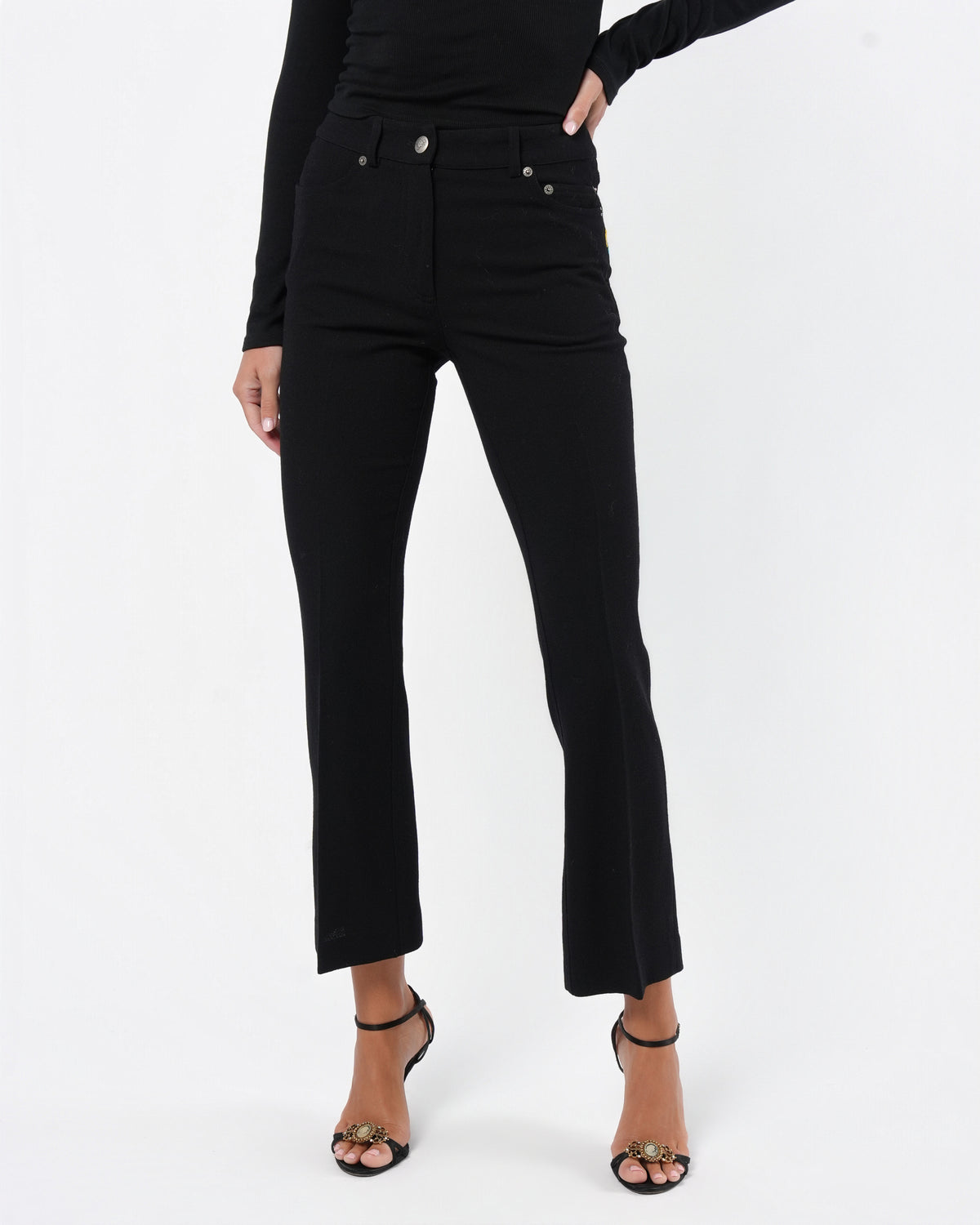 FW 2002 Flower And Butterfly Embroidered Pants