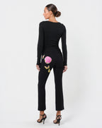 FW 2002 Flower And Butterfly Embroidered Pants
