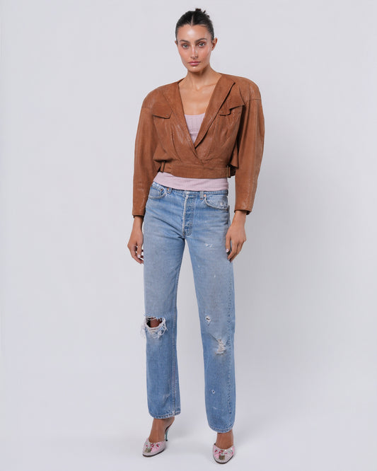 Embossed Leather Jacket