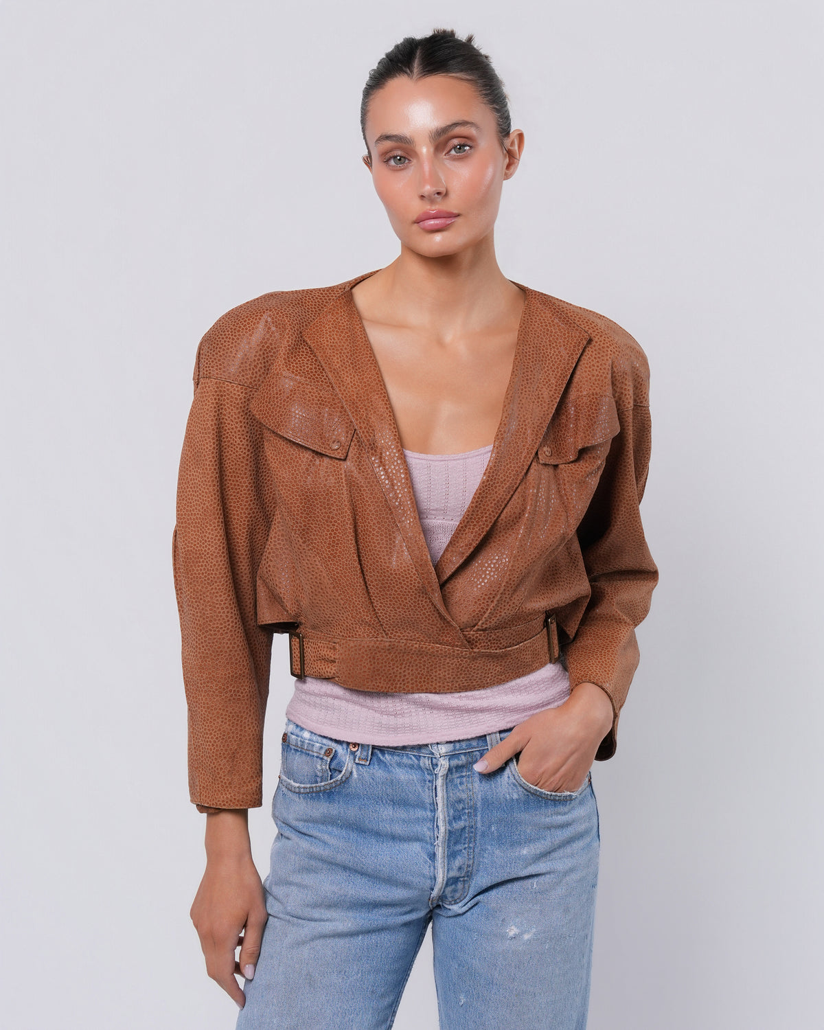 Embossed Leather Jacket