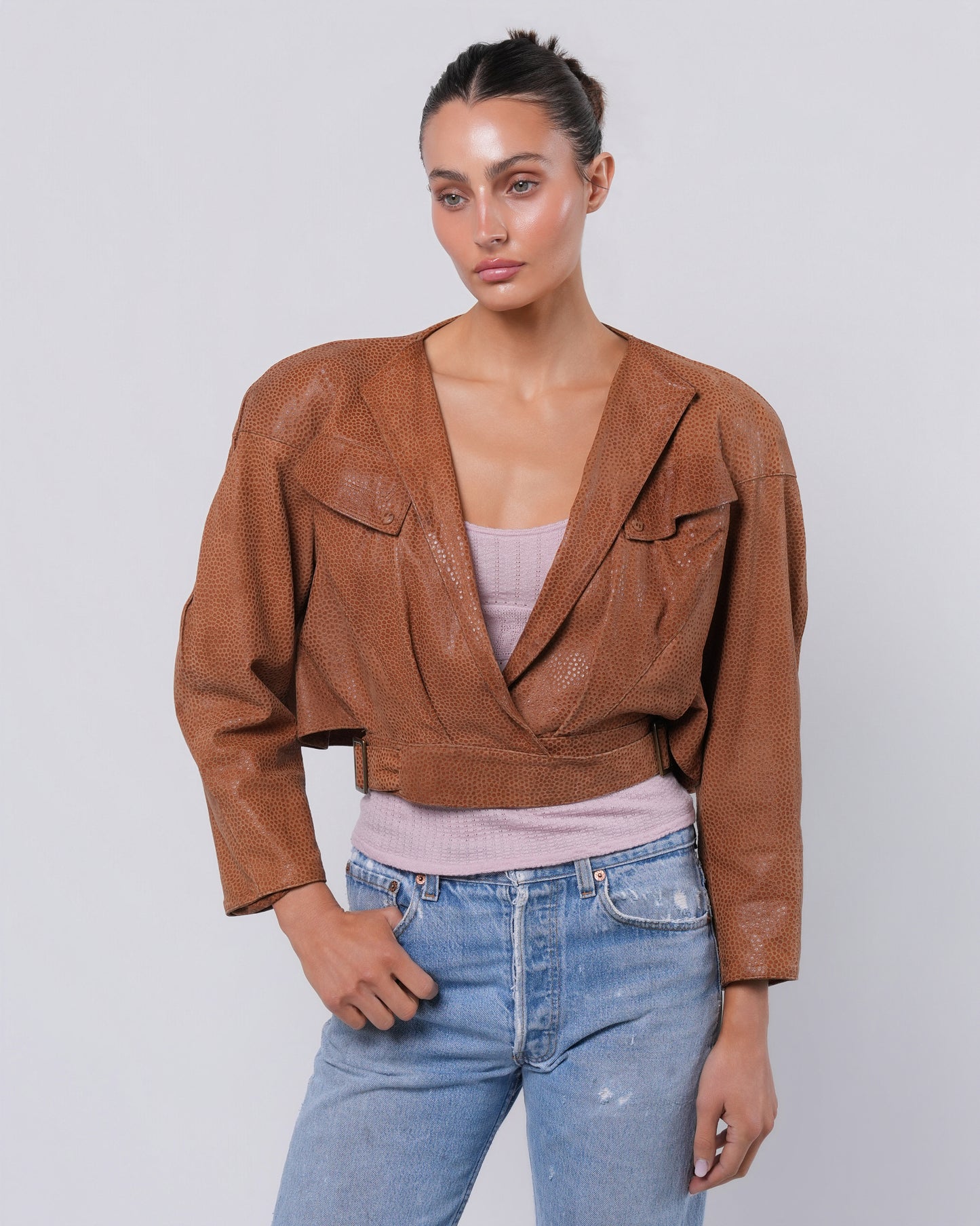 Embossed Leather Jacket